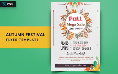 Tarte - Conception de flyer du festival d&amp;#39;automne - Modèle d&amp;#39;identité d&amp;#39;entreprise