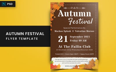 Ted - Conception de flyer du festival d&amp;#39;automne - Modèle d&amp;#39;identité d&amp;#39;entreprise