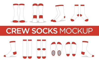 Crew Socks - Vector sjabloon Mockup