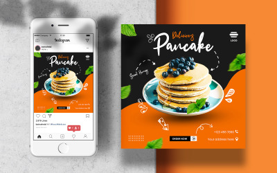 Instagram Feed Food Banner Vorlage für Social Media