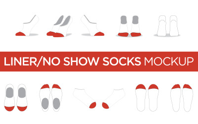Liner No Show Ankle Socks - Vector Template product mockup