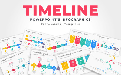 Modelo de PowerPoint de infográficos de linha do tempo