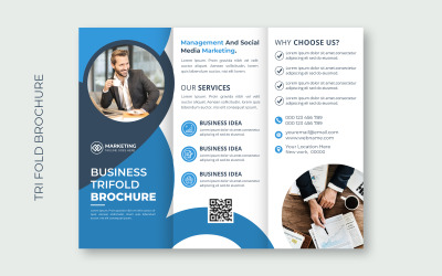 Business Tri Fold broschyromslagsdesign - mall för företagsidentitet
