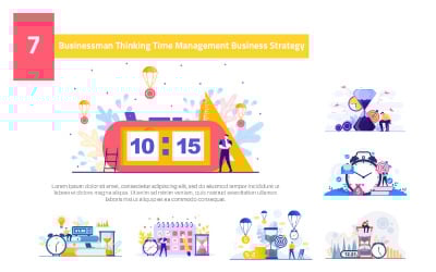 7 Businessman Thinking Time Management - Illustration