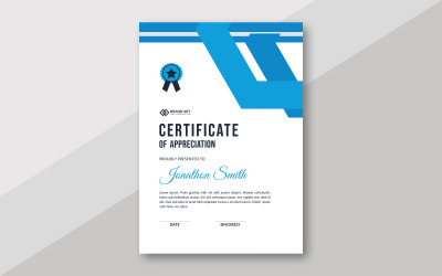Modèle de certificat de conception de thème de certificat Blue Waves