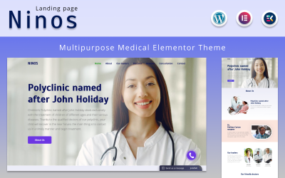 Ninos - Багатоцільова медична цільова сторінка Elementor WordPress Theme