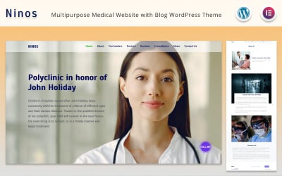 Ninos - Sitio web médico multipropósito con tema WordPress para Blog Elementor