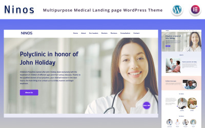 Ninos - Víceúčelová lékařská vstupní stránka Elementor WordPress Theme