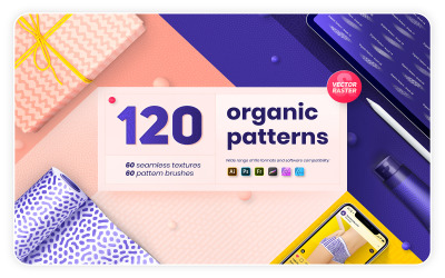 Orgánico - Patrón de colección de 120 texturas y pinceles