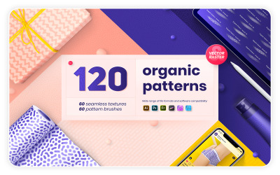 Organiczne - wzór kolekcji 120 tekstur i pędzli