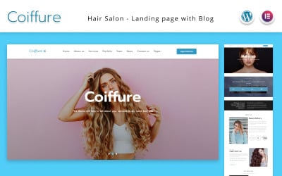 Сoiffure - Цільова сторінка перукарні з темою блогу WordPress