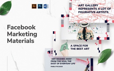 Art Gallery Facebook Cover and Post Social Media Template