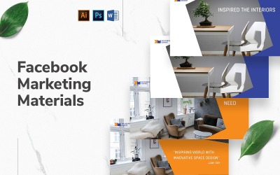 Interior Design Facebook Cover e Post Social Media Template