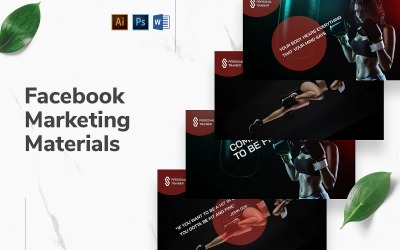 Personal Trainer Facebook Cover and Post Social Media Template