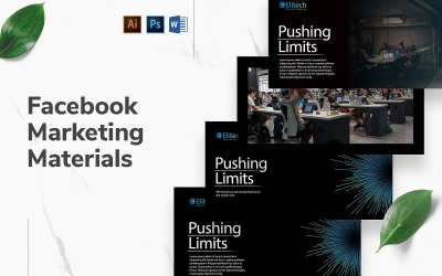 Tech Startup w tle na Facebooka i szablon w mediach społecznościowych