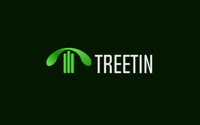 Buchstabe T Baum modernes Logo