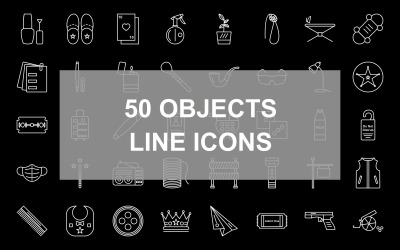 50 об&amp;#39;єктів, перевернутий набір іконок
