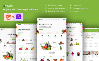 Agroment - Modello Bootstrap 5 per alimenti biologici