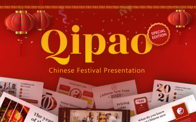 Modello PowerPoint di presentazione PowerPoint di Qipao Festival cinese