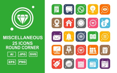 Pack d&amp;#39;icônes de coins arrondis divers de qualité supérieure