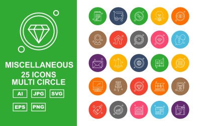 25 Premium Varios Multi Circle Icon Pack