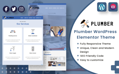 Тема WordPress Elementor для сантехников