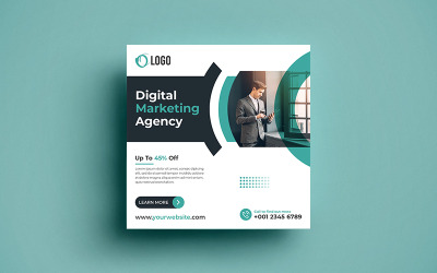 Bannière sur les médias sociaux de l&amp;#39;agence de marketing numérique.