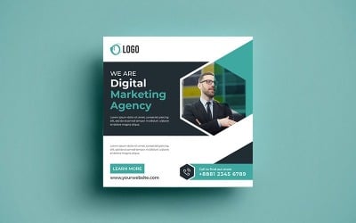Modelo de postagem de banner de mídia social de marketing digital gratuito.