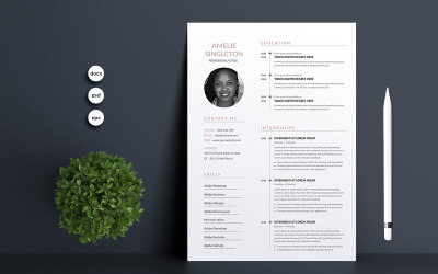Amelie Singleton Resume/CV Template
