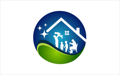 Evde Bakım Renkli Vektör Logo Tasarım Logo Şablonu