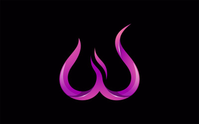 Fiamma lettera W Vector Logo Design Logo modello