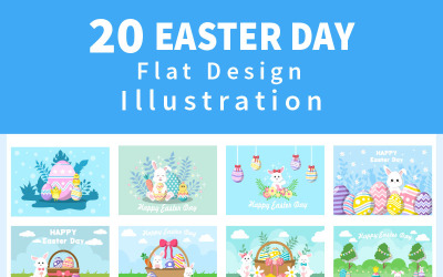 20 Happy Easter Day - Illustrazione Sfondo