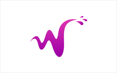 Harf W Su Vektör Logo Tasarım Logo Şablonu