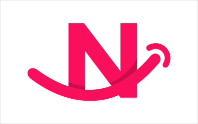 N betű mosoly vektor logo tervezés logó sablon