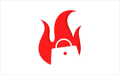 Red Burn Bag Vector Logo Design Logo modello