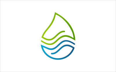 Goccia d&amp;#39;acqua colorato Line Art Vector Logo Design