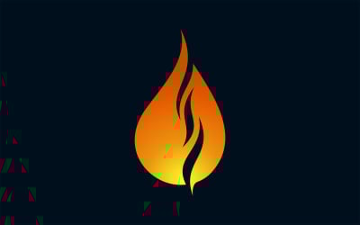 Flame Water Drop Vector Logo Design