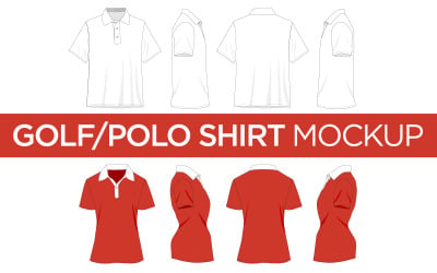 Golf / Polo Tişört - Vektör Mockup