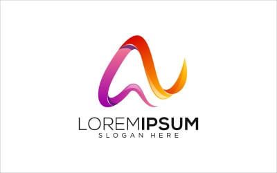 Letter A Ribbon Vector Logo Design