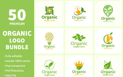 Pacote de 50 logotipos orgânicos