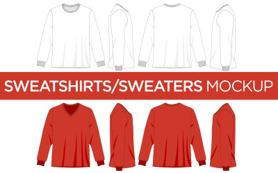 Sweatshirts &amp;amp; Sweaters - Vector  Mockup