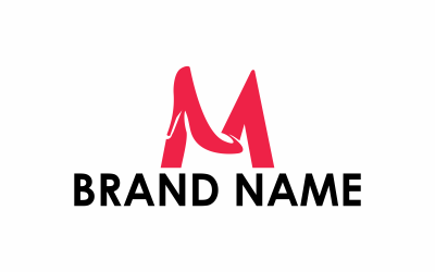 Bokstaven M skor logotyp mall