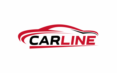 Modelo de logotipo abstrato da linha de carro