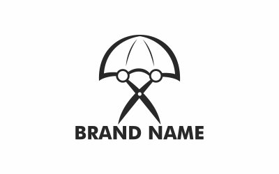 Nůžkový deštník Logo šablona