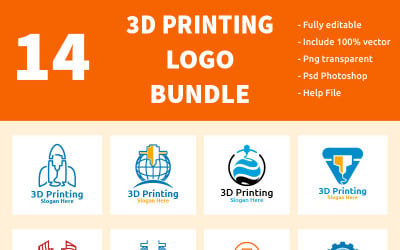 Paquete de logotipos de impresión 3D 10+