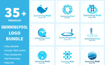 Paquete de logotipos de piscina para más de 35