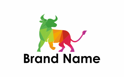 Plně barevná býčí logo šablona