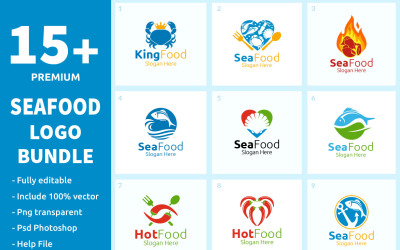 15+ Seafood Logo Bundle