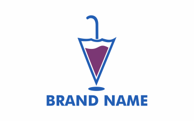 Wine Umbrella Logo Template