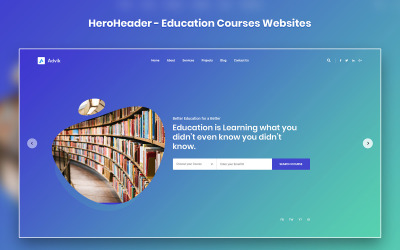 Elementy interfejsu użytkownika HeroHeader for Education Courses